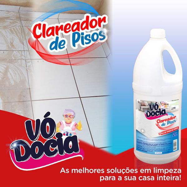 Clareador De Pisos Vó Docia Para Ardósias Da Brilho 2 Litros - vodocia Imagem de Clareador De Pisos Vó Docia Para Ardósias Da Brilho 2 Litros