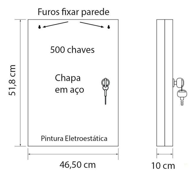 Imagem de Claviculário Armário Quadro De Parede 500 Chaves