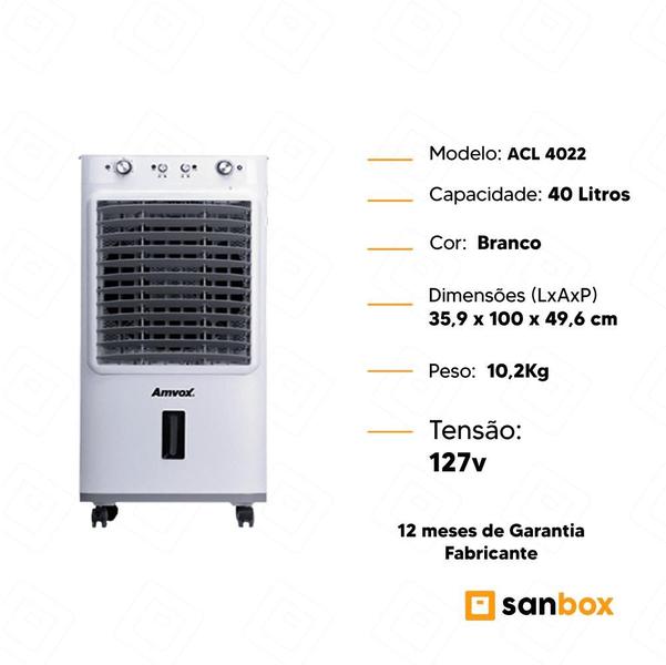 Imagem de Climatizador Amvox ACL 4022  4 Velocidades 40L swing automático - 127v