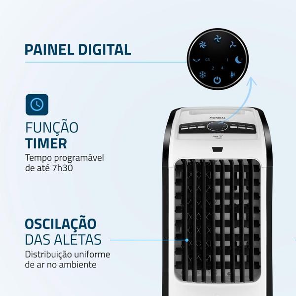 Imagem de Climatizador de Ar Portátil Mondial Fresh Air 80W Branco/Preto 220V - CL-03