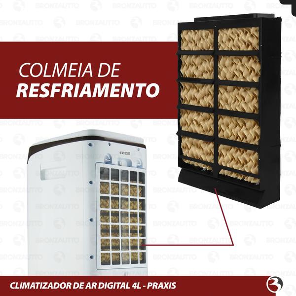 Imagem de Climatizador de ar Portátil Umidificador 4 Litros C/ Controle Remoto - Praxis CP04-D