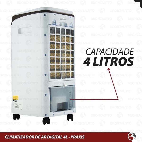 Imagem de Climatizador de ar Portátil Umidificador 4 Litros C/ Controle Remoto - Praxis CP04-D