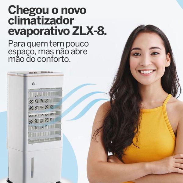 Imagem de Climatizador de Ar Portátil Umidificador 8 Litros 4 Funções 65w Zellox