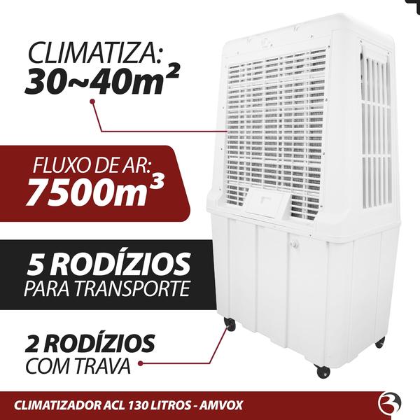 Imagem de Climatizador de Ar Ventilador e Umidificador 130 Litros Portátil - Amvox