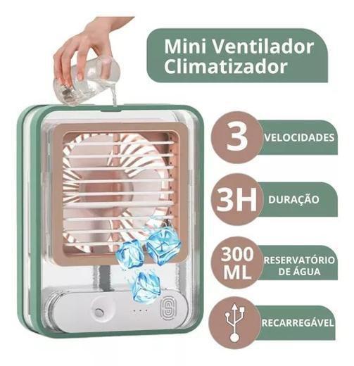 Imagem de Climatizador de Mesa Portátil 3 Velocidades 600ml USB