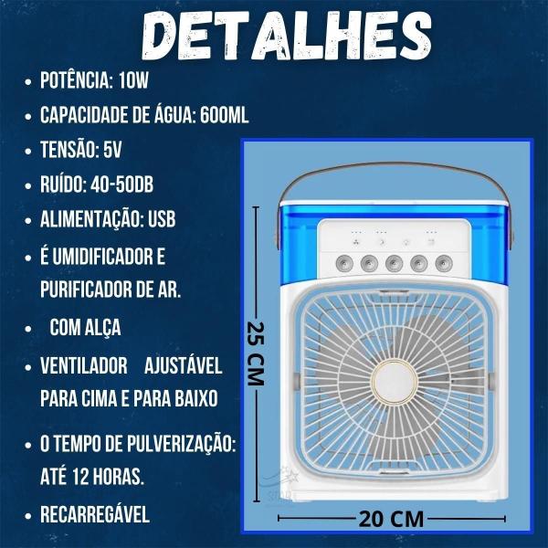 Imagem de Climatizador Ventilador Umidificador Portátil 600ml Verde