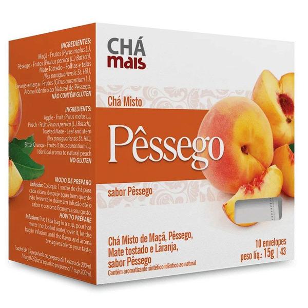 Imagem de Clinicmais Chá Maçã, Pêssego, Laranja, Mate Tostado 10 Sachês - Chá Mais