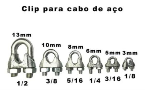 Imagem de Clip Grampo Para Cabo De Aço 1/8'' (3mm) - 50un