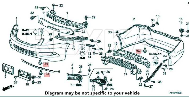 Imagem de Clip Rexka Bumper Fender Grille 40 unidades de 13 mm para Honda Acura