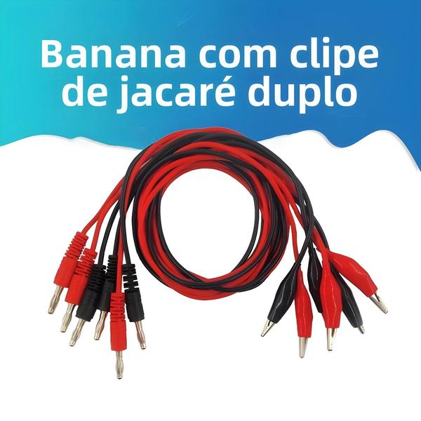 Imagem de Clipe Jacaré Banana 1m - Cabo de Teste com Sonda Dupla