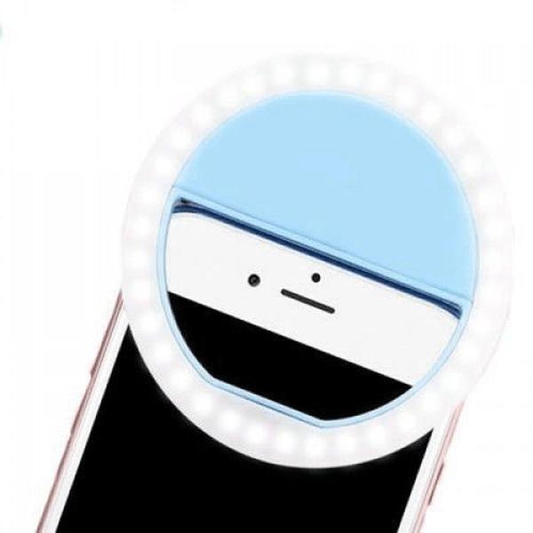 Clipe Luz Led Pra Selfie Ring Light Flash Celular AZUL - MKB Imagem de Clipe Luz Led Pra Selfie Ring Light Flash Celular AZUL