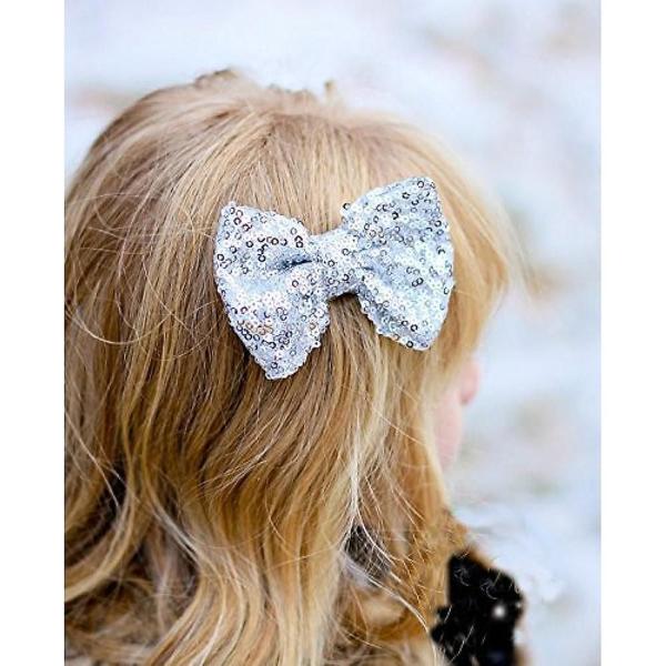 Imagem de Clipes de laços de cabelo para meninas Wokex Bling Sparkly Glitter x15