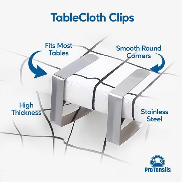 Imagem de Clipes de toalha de mesa ProTensils em aço inoxidável 32 unidades por 1,5 cm