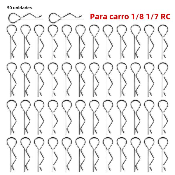 Imagem de Clipes Para Corpo Rc, 50/100 Peças, Fivelas De Metal R, Carro, Caminhão, Buggy, Pinos Para Carros Rc