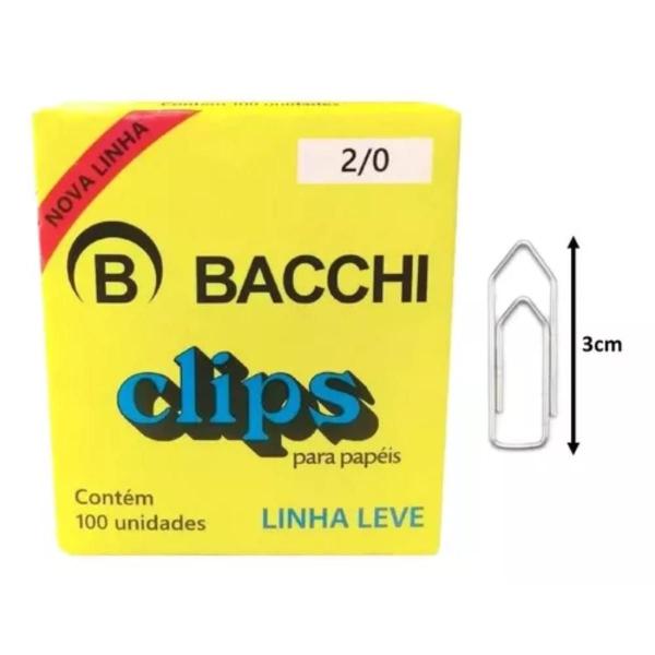 Imagem de Clips 2/0 Bacchi Com 720 unidades Cor Cromado