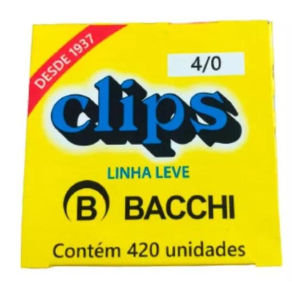 Imagem de Clips Galvanizado Bacchi Linha Leve 4/0 Cx Com 420 Unidades