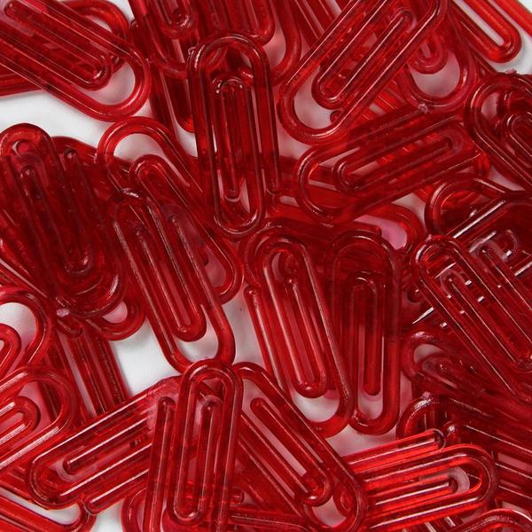 Imagem de Clips Pequenos Vermelho 25mm Segura Papel Com 100 Unidades