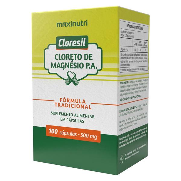 Imagem de Cloresil Cloreto Magnésio P.A 500mg 100 Cápsulas