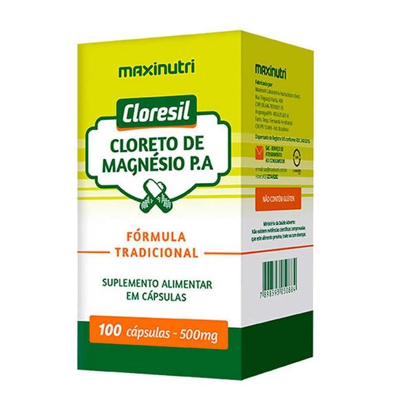 Imagem de Cloresil Cloreto Magnésio P.A 500Mg 100 Cápsulas Maxinutri