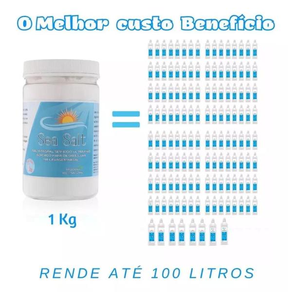 Imagem de Cloreto De Sódio 1kg Lavagem Nasal Soro Fisiológico Pó Kit 2