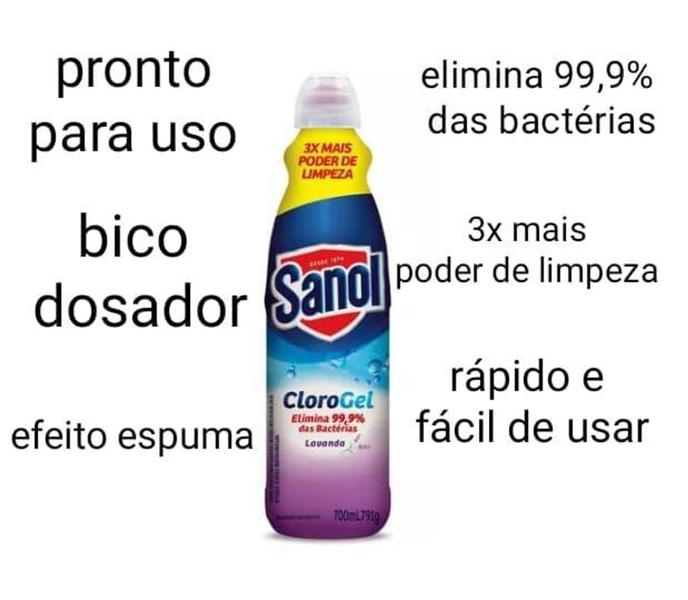 Imagem de CloroGel Limpador desinfetante Multiuso 700 Ml - SNL