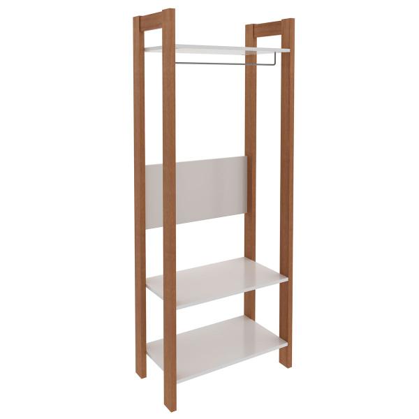 Imagem de Closet 3 Prateleiras 1 Cabideiro Amêndoa/Branco Az1029 - Tecno Mobili