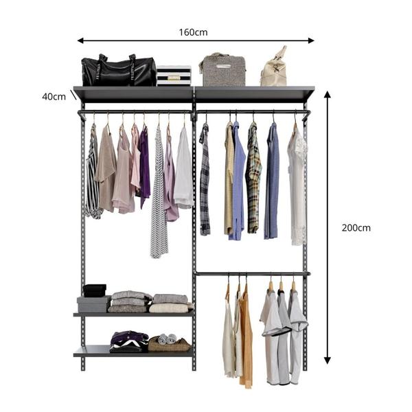 Imagem de Closet Aberto 160cm - Armário Moderno (Coleção 13) Organização e Estilo