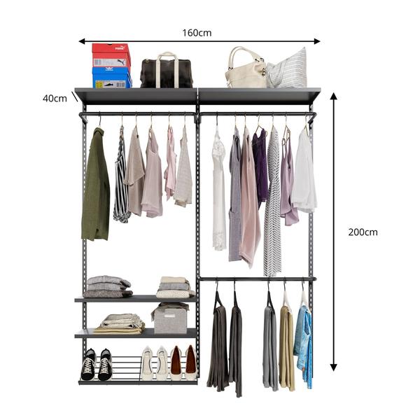 Imagem de Closet Aberto 160cm - Armário Moderno (Coleção 15) Organização e Estilo