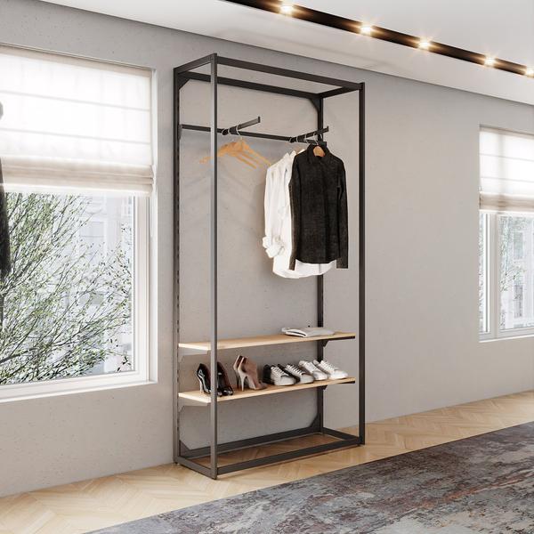 Imagem de Closet Aberto com Regulagem Metal Estilo Industrial 1200x2200x450mm