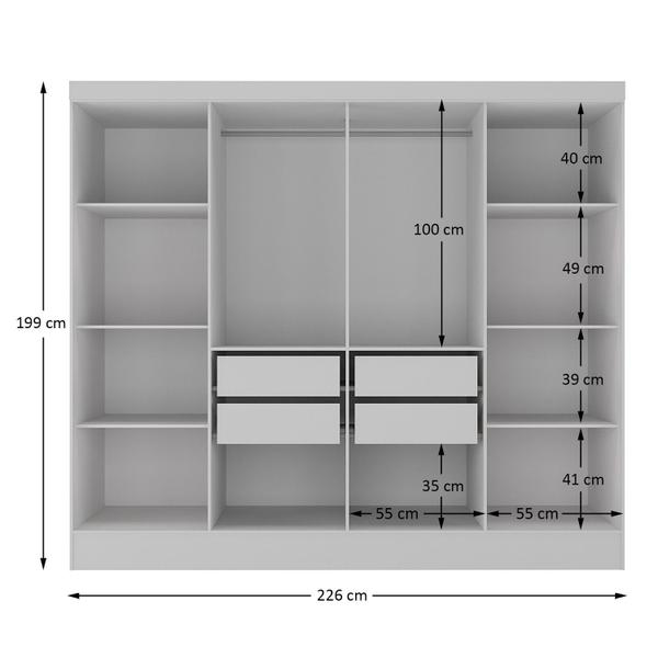 Imagem de Closet Casal 4 Gavetas Jatobá Yescasa