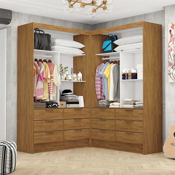 Imagem de Closet Casal Duplo Sevilha Premium com 12 Gavetas Carioca Móveis