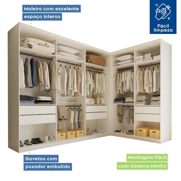 Imagem de Closet Casal sem Portas 2 Módulos 6 Gavetas França Minastex