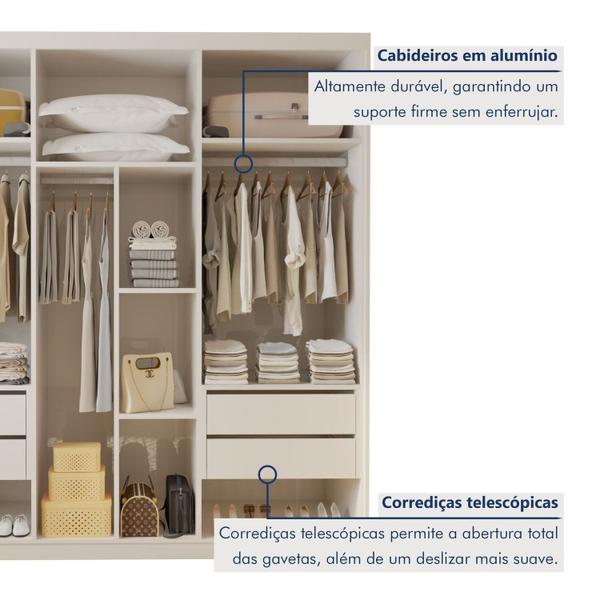 Imagem de Closet Casal sem Portas 4 Gavetas Miami Branco