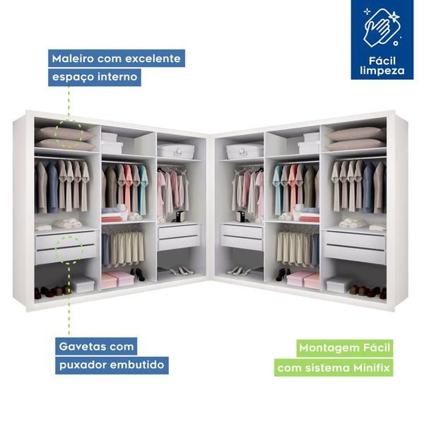 Imagem de Closet Casal sem Portas 8 Gavetas Paris Duo Premium Minastex 