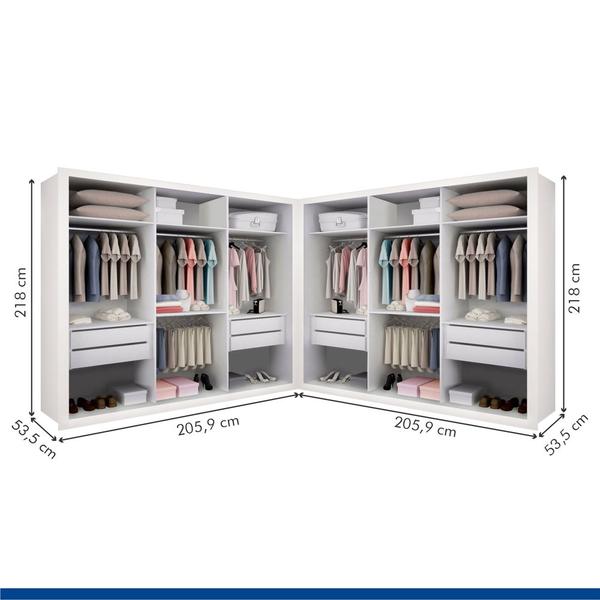 Imagem de Closet Casal sem Portas 8 Gavetas Paris Duo Premium Minastex 