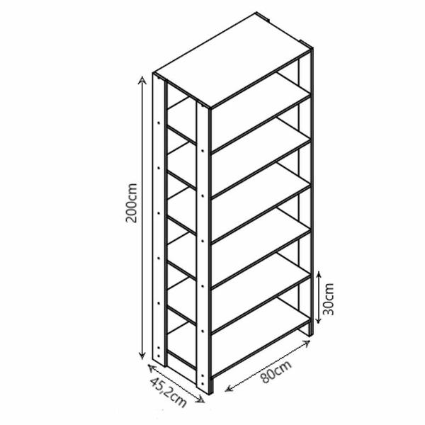 Imagem de Closet com 1 Cabideiro, 1 Porta com 2 prateleira e 12 nichos EY103-5-7 Linha Yes Naturart