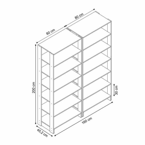 Imagem de Closet com 12 Prateleiras EY103-103 Linha Yes Naturart