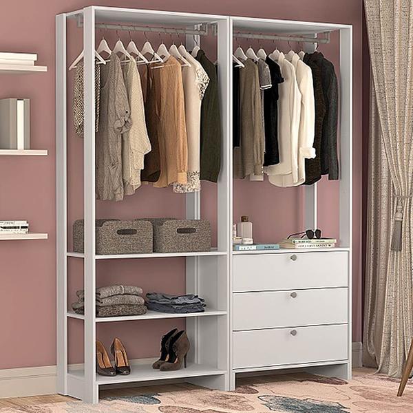 Imagem de Closet com Gaveta Cabideiro Prateleira Branco