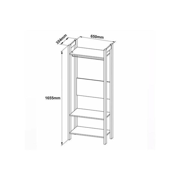 Imagem de Closet de Casal AZ1029 Armário Amêndoa/Branco - Tecno Mobili