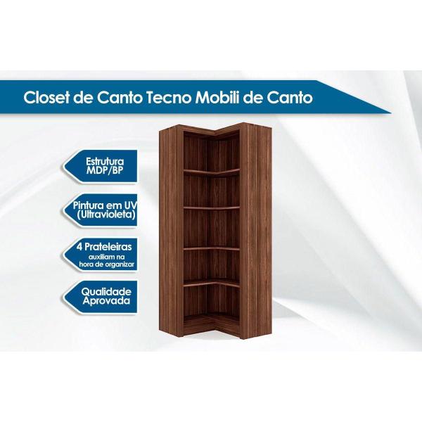 Imagem de Closet de Quarto ME4132 c/ 4 Prateleiras Nogal - Tecno Mobili