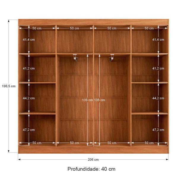 Imagem de Closet Ele e Ela 8 Prateleiras Cinamomo - Panorama Móveis