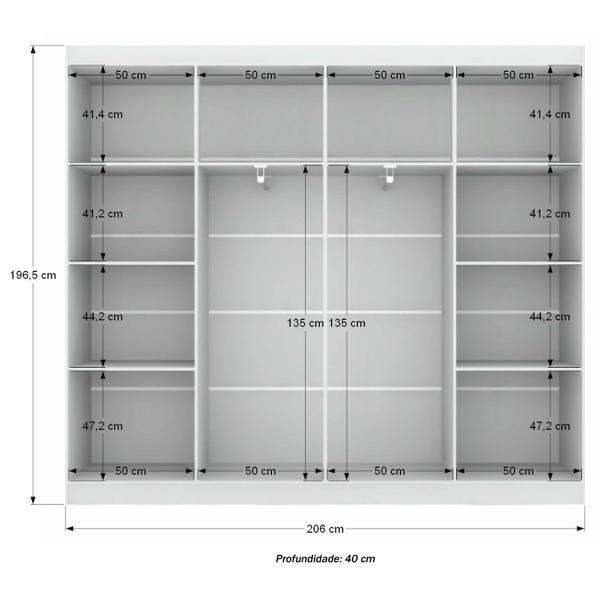 Imagem de Closet Ele e Ela 8 Prateleiras Malbec Branco Fosco - Panorama Móveis