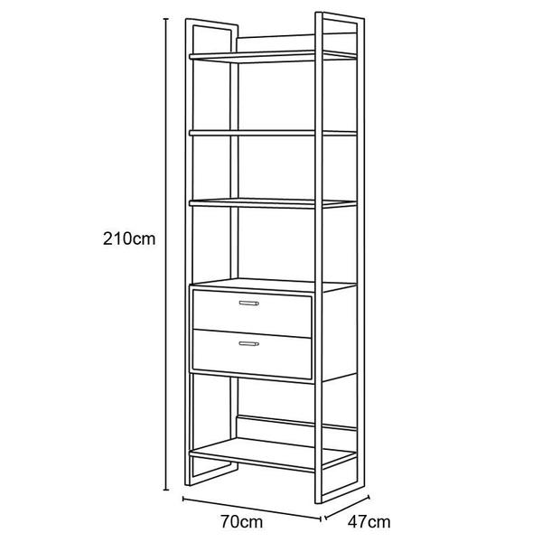 Imagem de Closet Estilo Industrial com 2 Gavetas Branco Tx - FdECOR