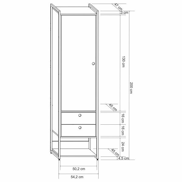 Imagem de Closet Industrial 1 Porta 2 Gavetas Off White 17321 - Olivar Móveis