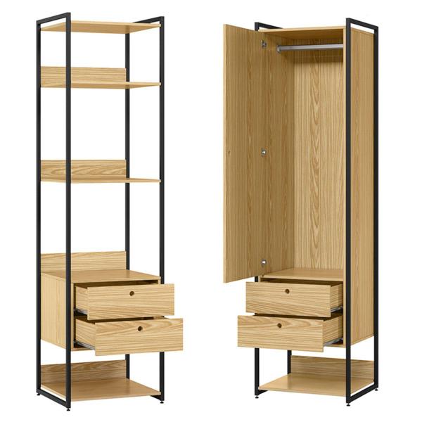 Imagem de Closet Industrial 1 Porta 4 Gavetas Pinus 17521 - Olivar Móveis