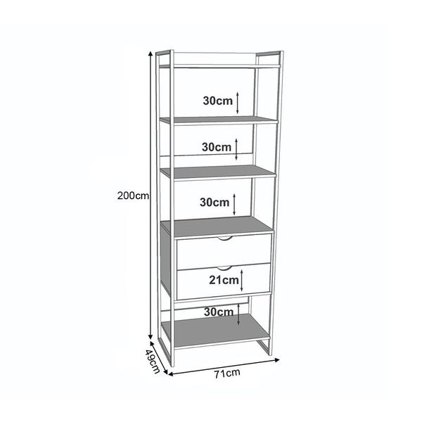 Imagem de Closet Industrial Casal Completo Loft Amêndoa 4 Módulos Cabideiro com Gavetas Base Dourada