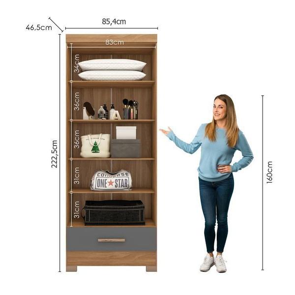 Imagem de Closet Modulado 2 Peças 2 Gavetas Smart Versatile Espresso Móveis