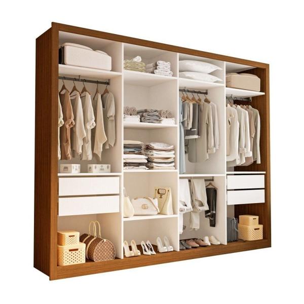 Imagem de Closet Modulado Premium Florença 279,3cm 4 Gavetas Minastex