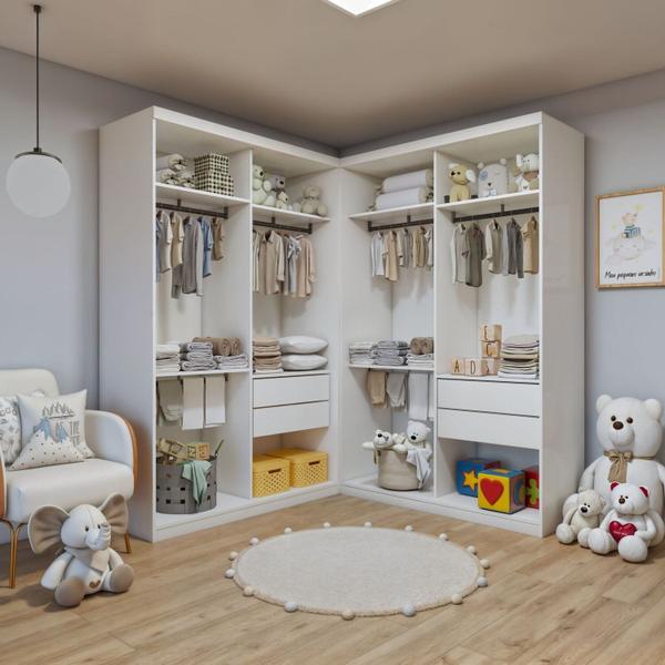 Imagem de Closet Modulado Premium Seraphina 276cm com 4 Gavetas Minastex