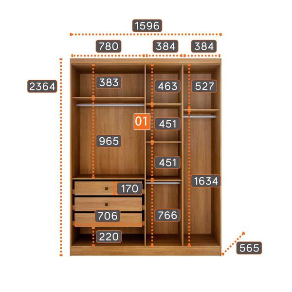 Imagem de Closet Modulado Safira 001 Clic Moveis